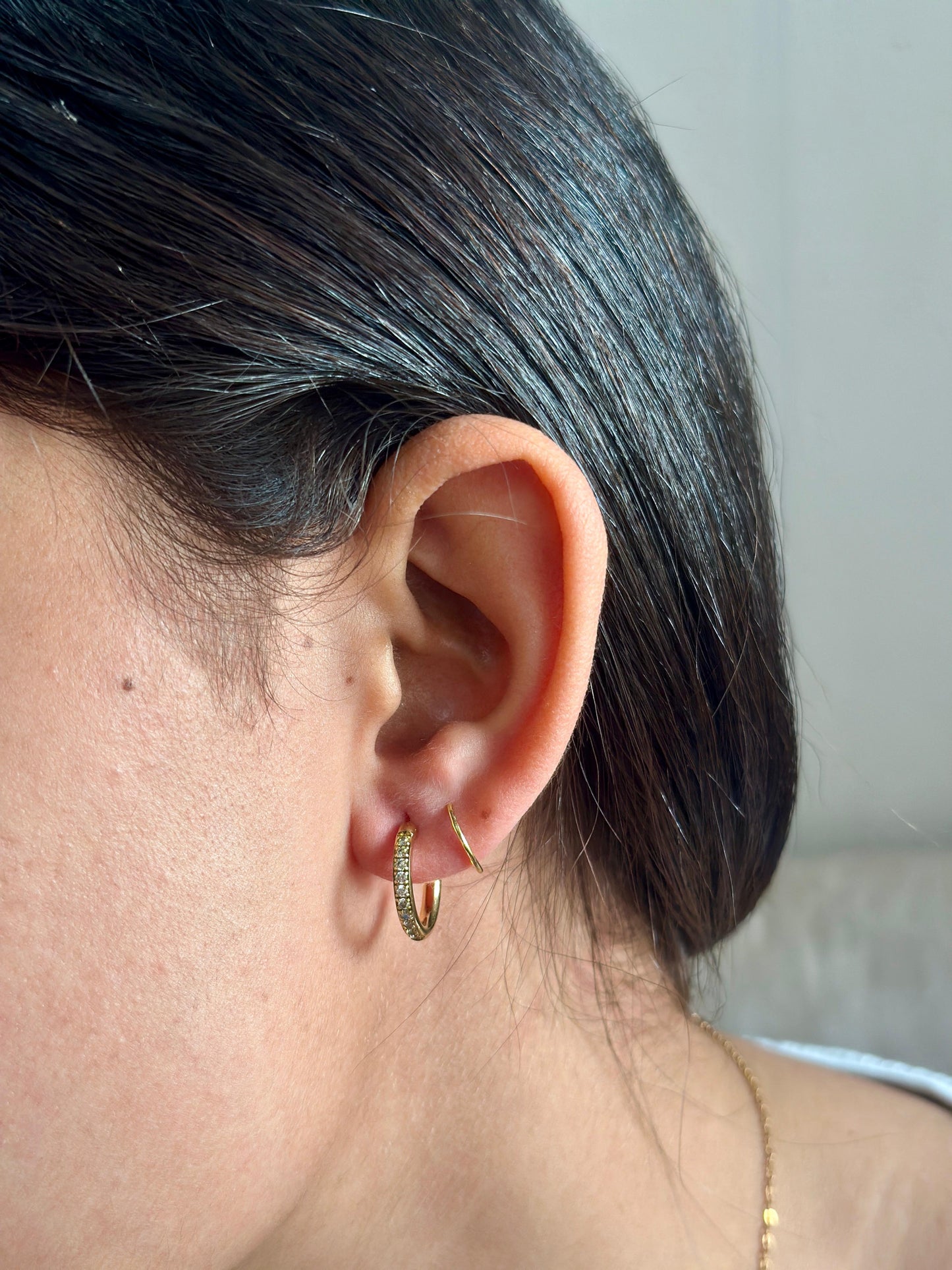 Faux Double Piercing Hoops